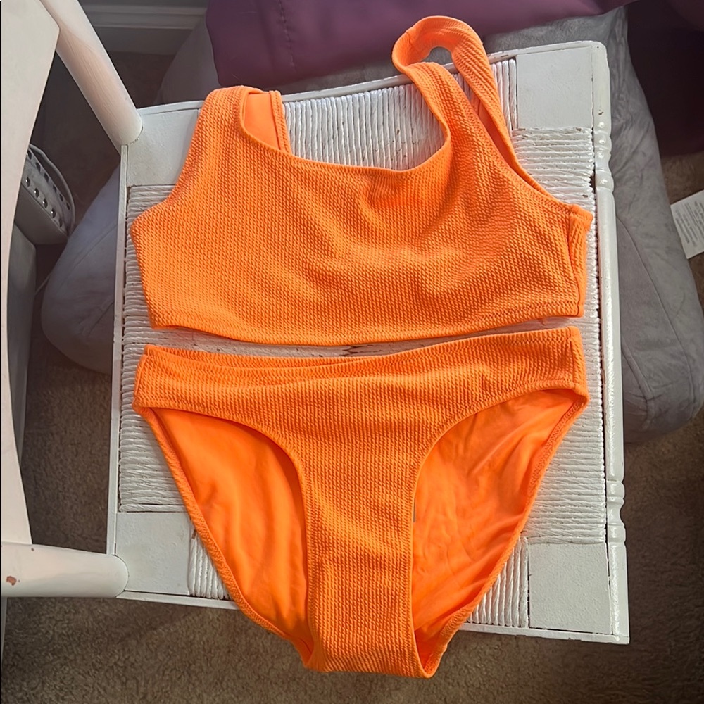 H&M Orange Bikini Set Sporty Tank Style